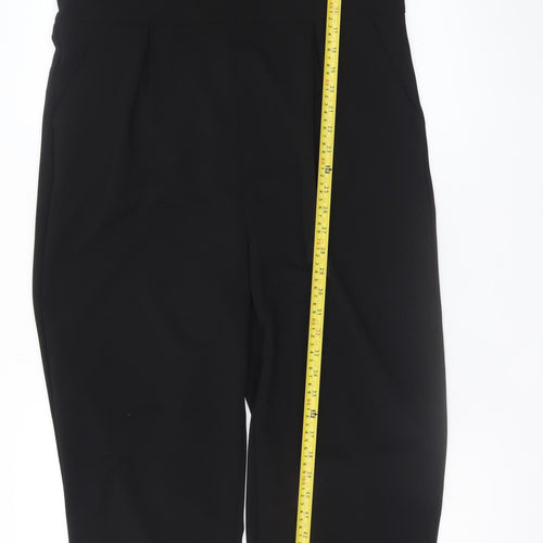 Amber Women Black XL Short Sleeve V-Neck Jumpsuit Classic Fit