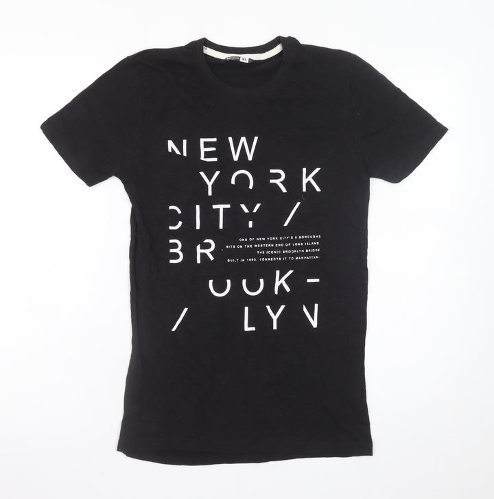Pep&Co Women's Black XS New York City Graphic Cotton T-Shirt
