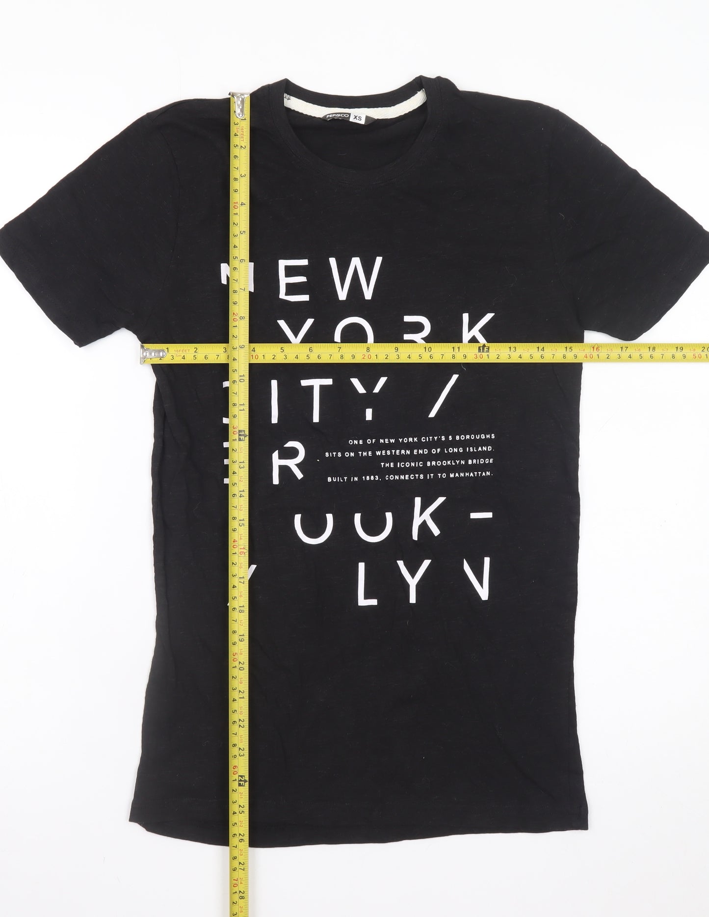 Pep&Co Women's Black XS New York City Graphic Cotton T-Shirt