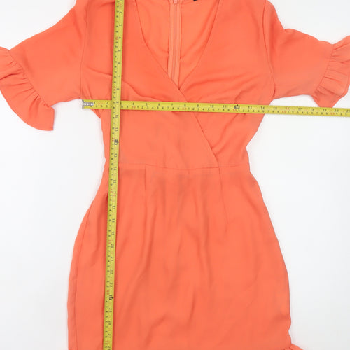 I Saw It First Women’s Orange Short Wrap Dress Size 8