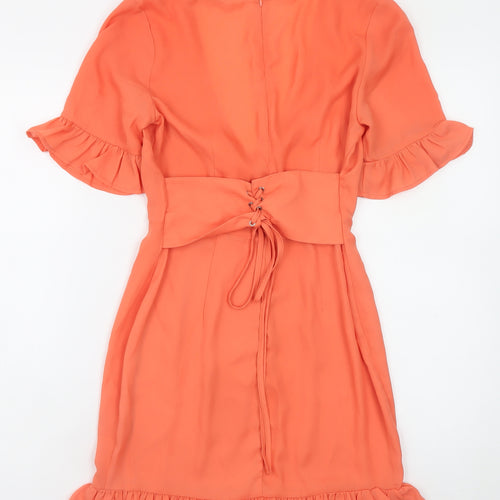 I Saw It First Women’s Orange Short Wrap Dress Size 8