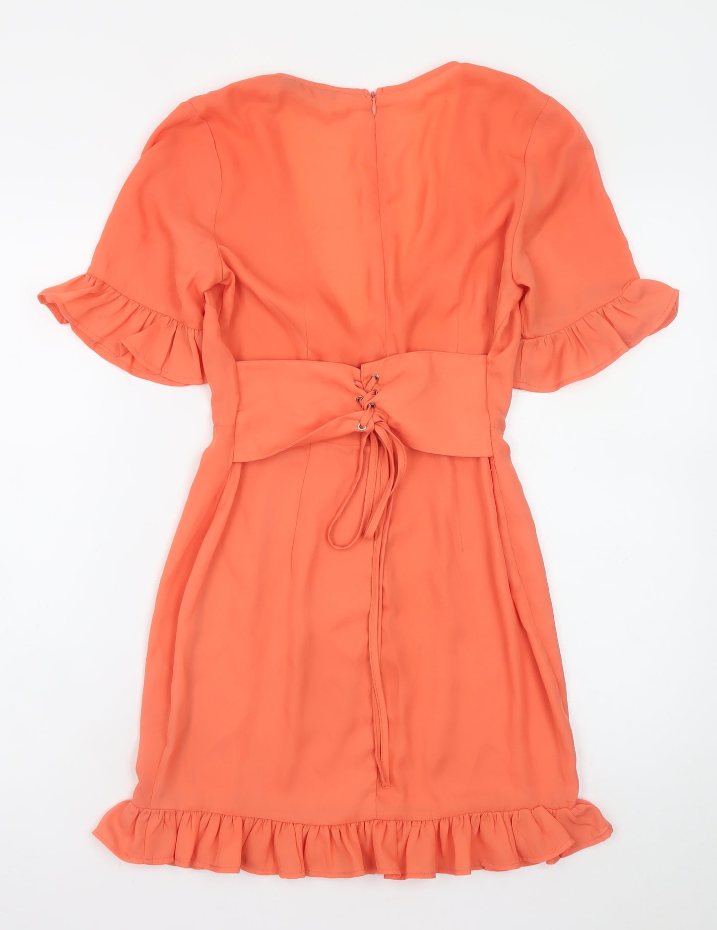 I Saw It First Women’s Orange Short Wrap Dress Size 8