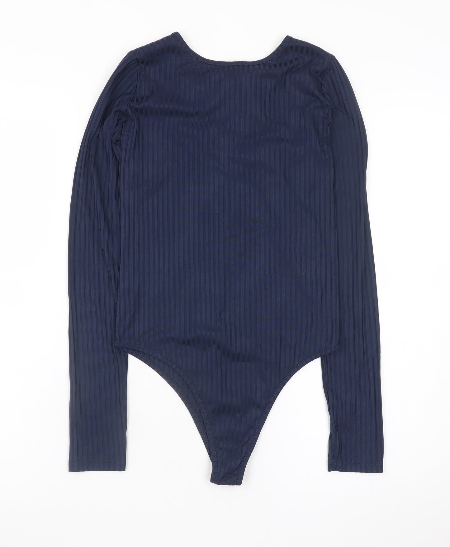 Primark Womens Blue Lace Up Bodysuit Top Size 8 Long Sleeve