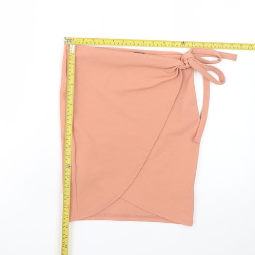 Boohoo Womens Beige Wrap Short Skirt Size 8 High Rise