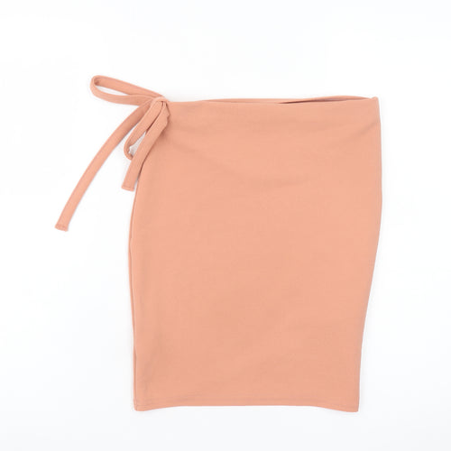 Boohoo Womens Beige Wrap Short Skirt Size 8 High Rise