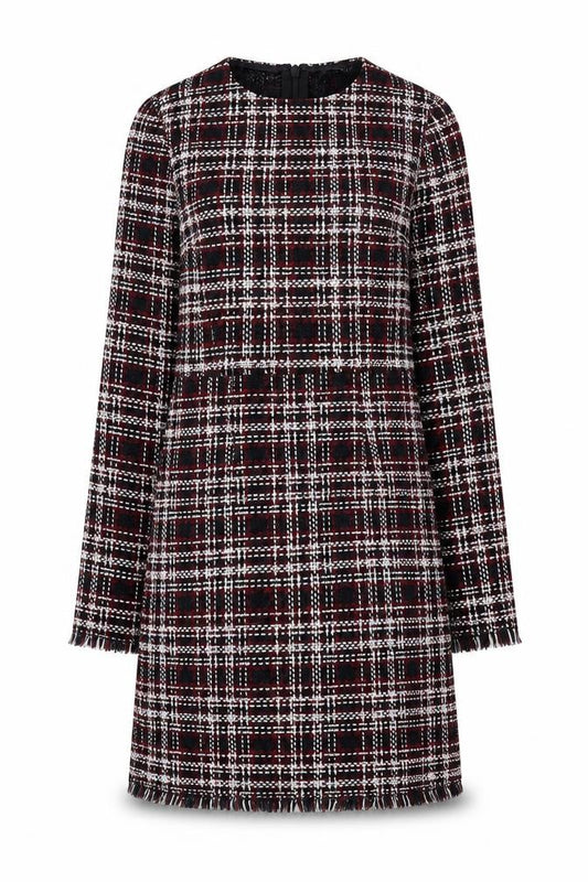 Front view of Missguided Women’s Multicoloured Check Shift Dress, size UK 8