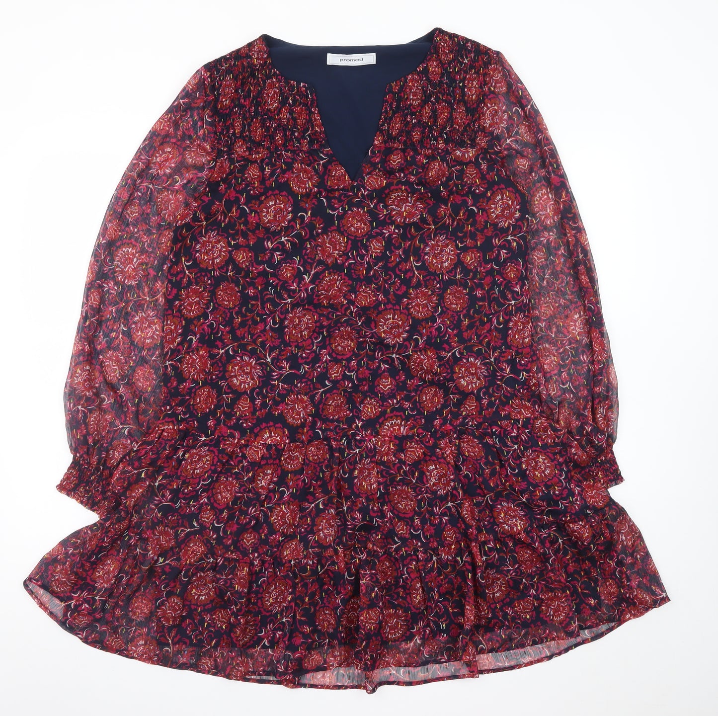Promod Women's Multicoloured Floral A-Line Short Dress Size 10