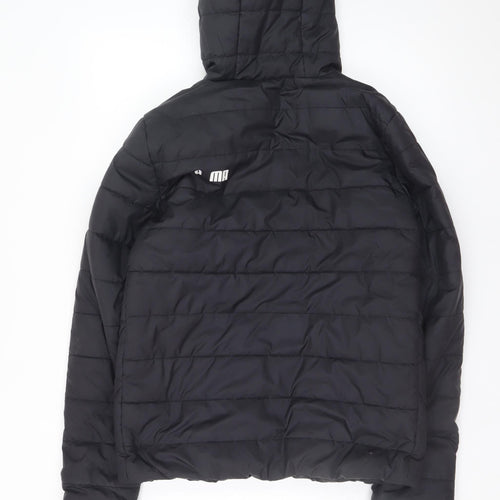 Puma Teens Black Hooded Puffer Jacket 164 Size Polyester Lined
