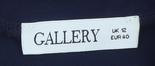 Gallery Women's Blue Ruffle Sleeveless Chiffon Blouse Size 12