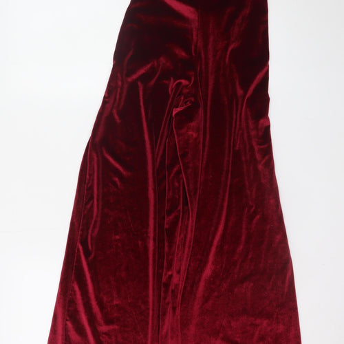 Nasty Gal Women Red Velvet Wide-Leg Jumpsuit Size 8