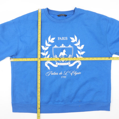 Dunnes Stores Women’s Blue Paris Crest Pullover Sweatshirt Size 16 L