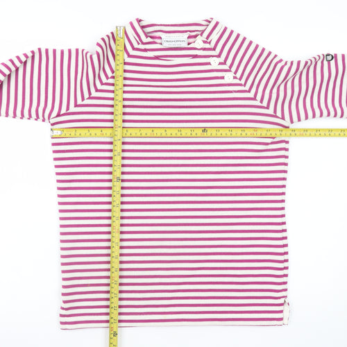 Craghoppers Women’s Pink Striped Long Sleeve Boat Neck T-Shirt UK 10