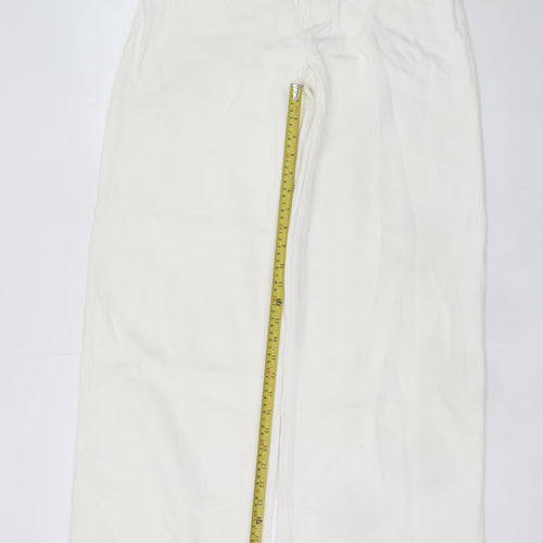 ZARA Women’s White Wide-Leg High-Rise Jeans Size 10