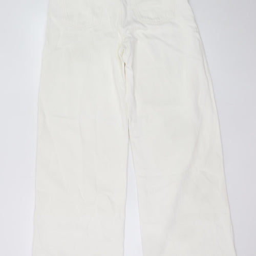 ZARA Women’s White Wide-Leg High-Rise Jeans Size 10