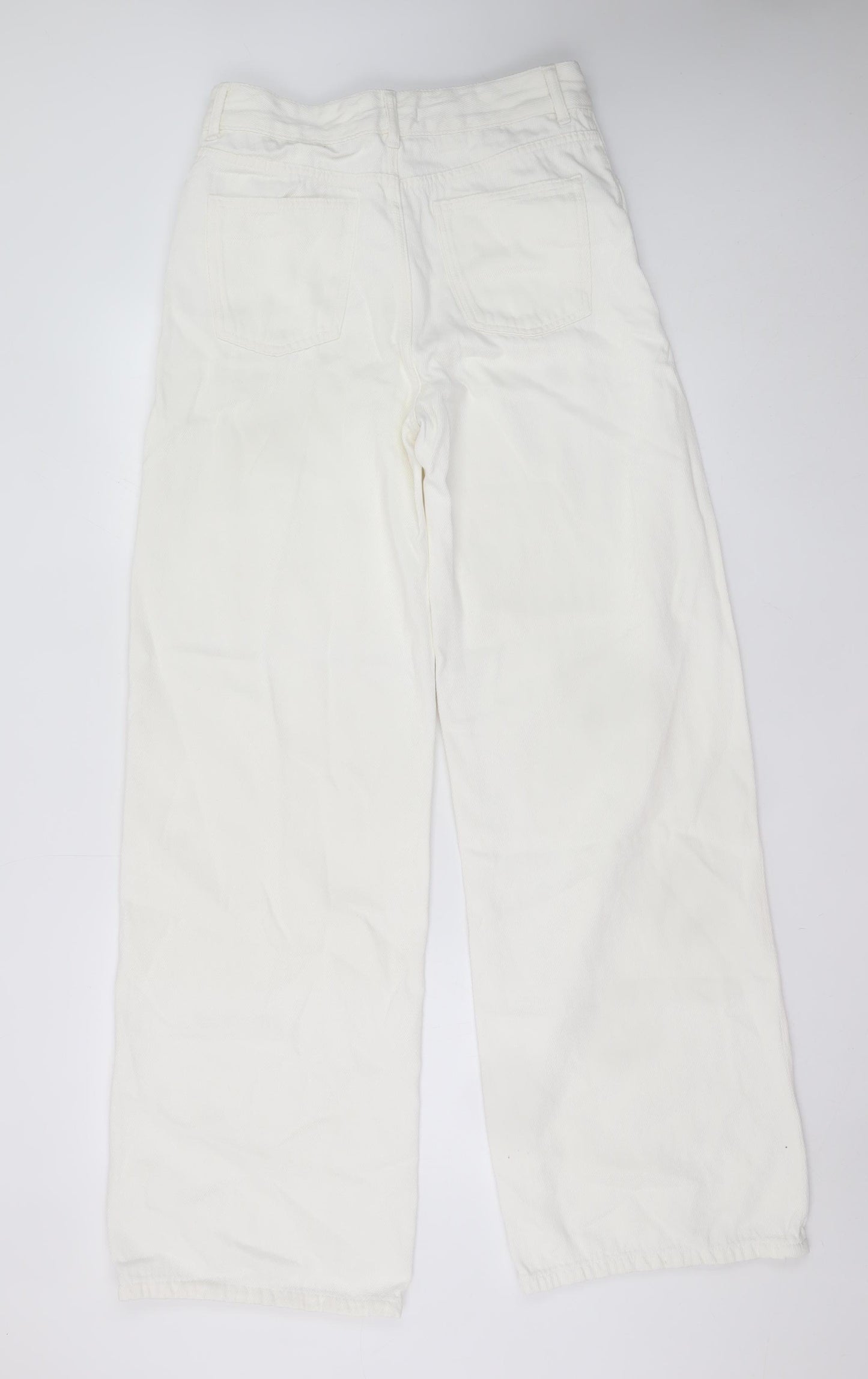 ZARA Women’s White Wide-Leg High-Rise Jeans Size 10