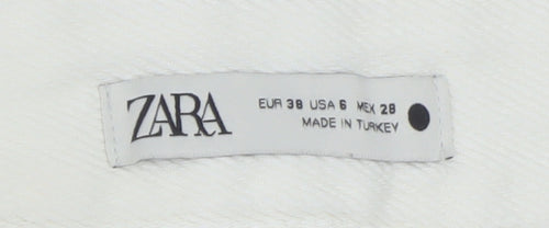 ZARA Women’s White Wide-Leg High-Rise Jeans Size 10