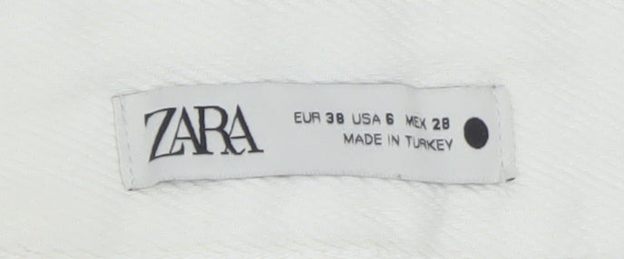 ZARA Women’s White Wide-Leg High-Rise Jeans Size 10