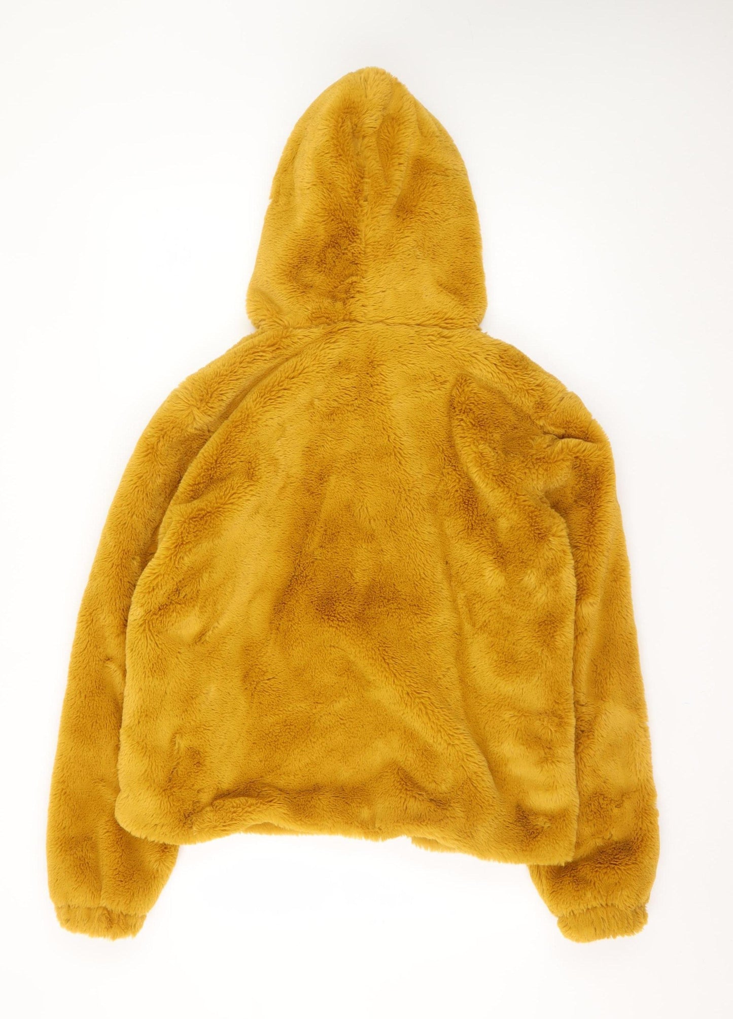 Jacqueline de Yong Womens Brown Faux Fur Hooded Jacket L
