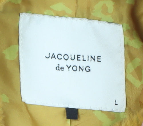 Jacqueline de Yong Womens Brown Faux Fur Hooded Jacket L
