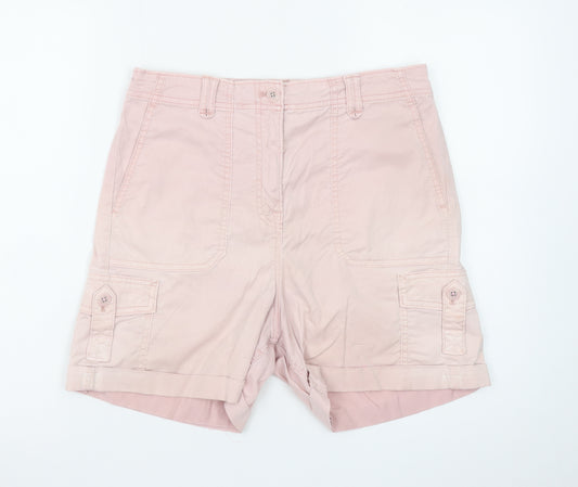 Marks and Spencer Women’s Pink Cargo Shorts Size 12 Cotton Twill