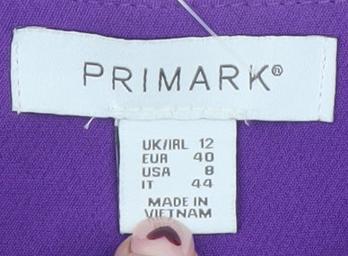 Primark Women's Purple Slim Fit Stretch Crepe Trousers Size 12
