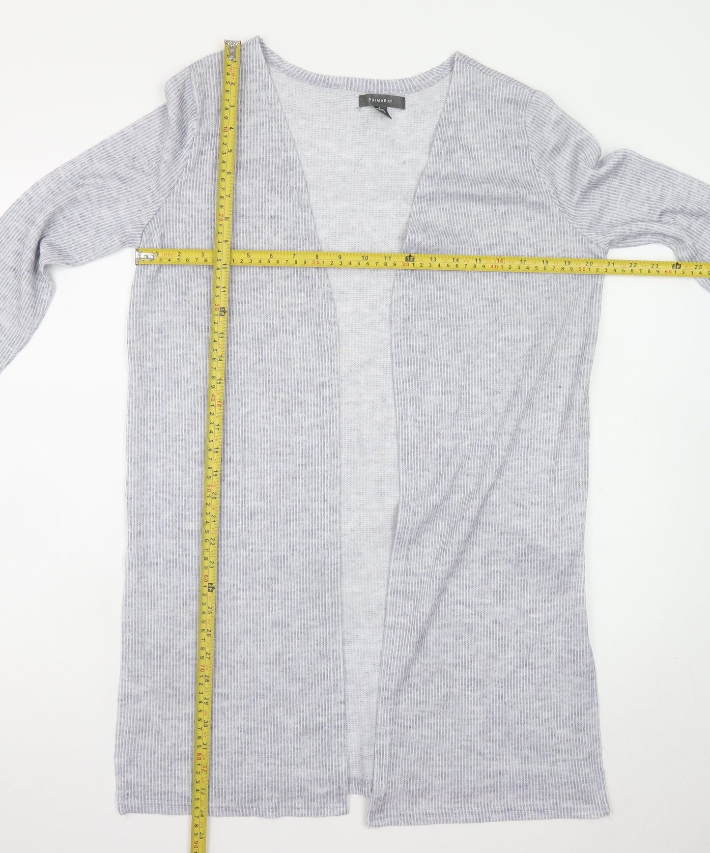 Primark Women’s Grey Longline Knit Cardigan Size S 10/12