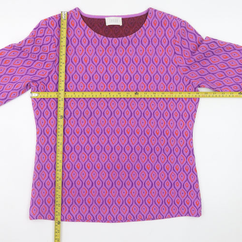 Savida Womens Purple Geometric Tunic Blouse Size 16