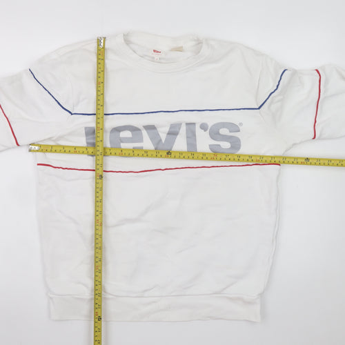 Levi's Men's White Logo Pullover Sweatshirt Medium Regular Fit