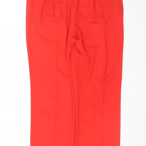 Primark Women Red Paperbag Trousers Size 10 Belted High Waist