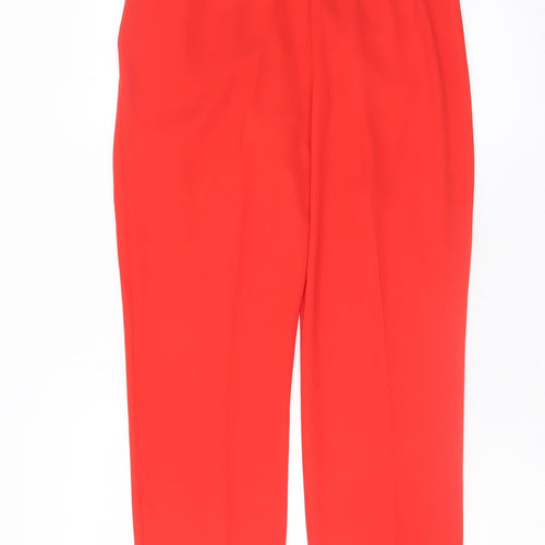 Primark Women Red Paperbag Trousers Size 10 Belted High Waist