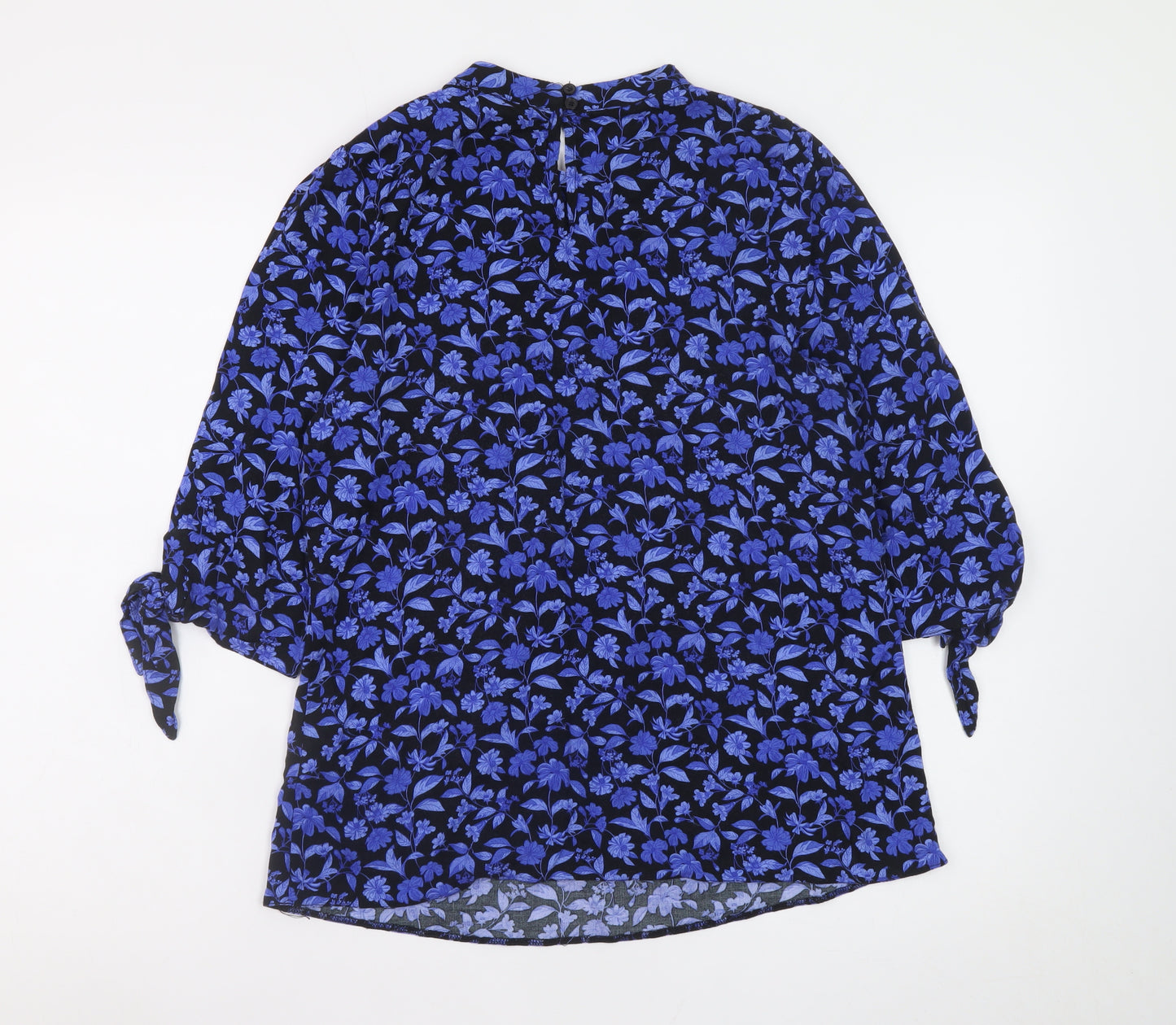 Very Women's Blue Floral 3/4 Sleeve Tunic Blouse Size 10