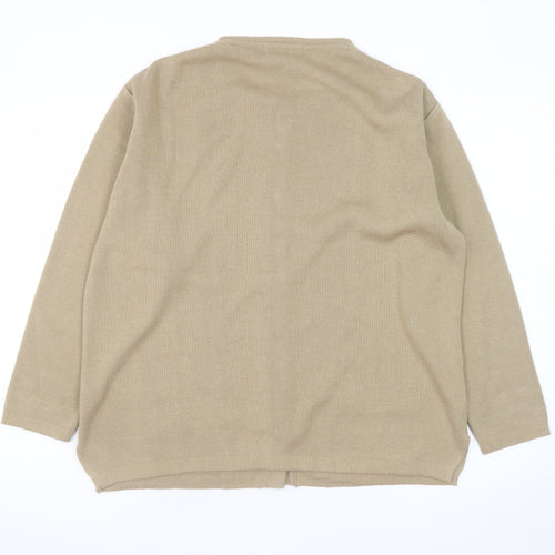 Reflect Collection Women Beige Embroidered Button Cardigan S/M
