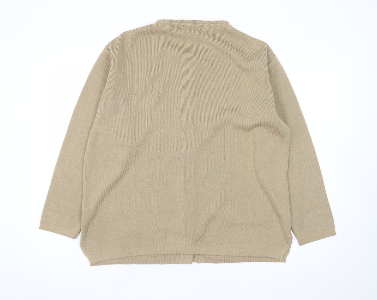 Reflect Collection Women Beige Embroidered Button Cardigan S/M