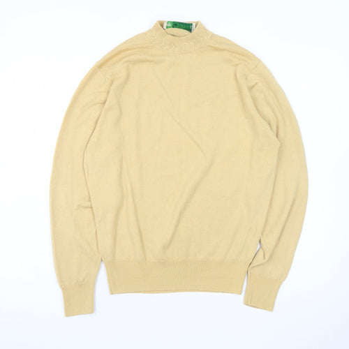 Castle of Ireland Men's Beige Wool Mock Neck Jumper Size S