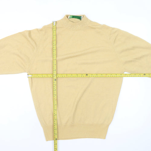 Castle of Ireland Men's Beige Wool Mock Neck Jumper Size S