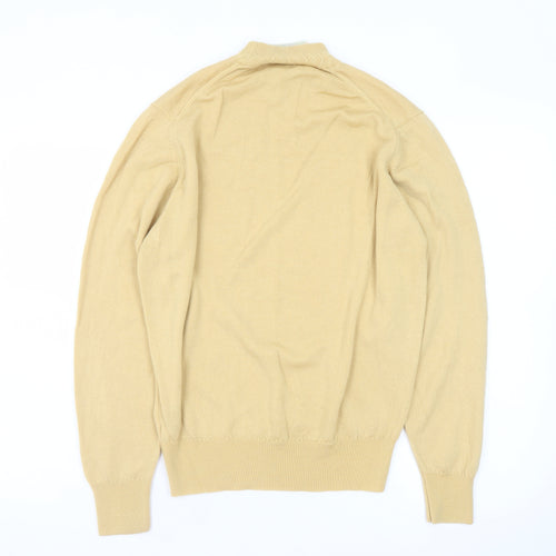 Castle of Ireland Men's Beige Wool Mock Neck Jumper Size S