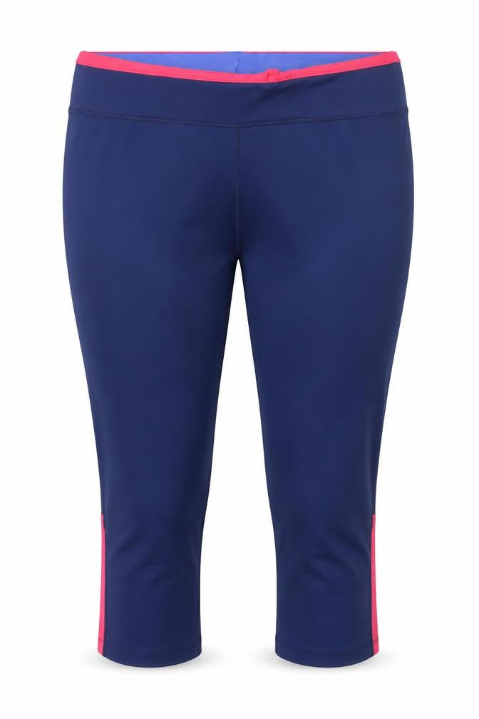 Azzurri Women's Blue Capri Leggings XL Activewear Zip Pocket