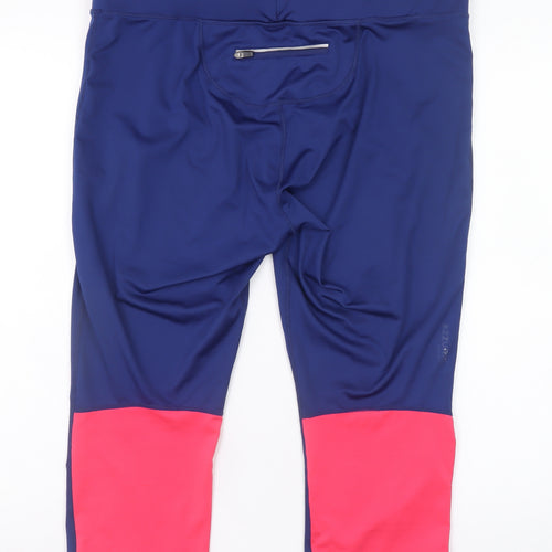 Azzurri Women's Blue Capri Leggings XL Activewear Zip Pocket