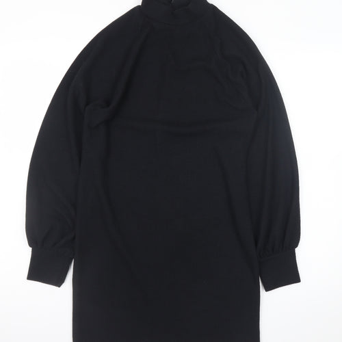 New Look Women's Black Size 8 Bodycon Knit High Neck Dress