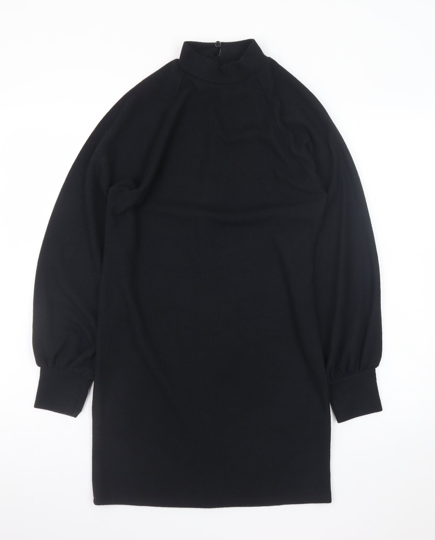 New Look Women's Black Size 8 Bodycon Knit High Neck Dress