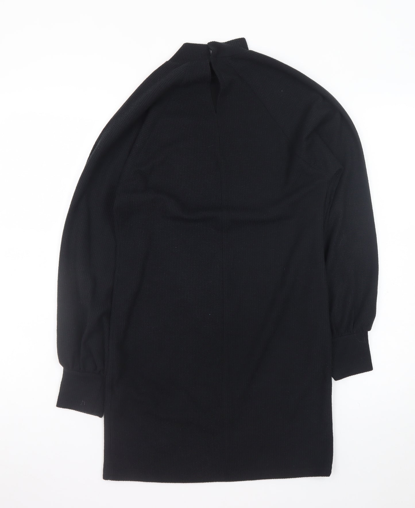 New Look Women's Black Size 8 Bodycon Knit High Neck Dress