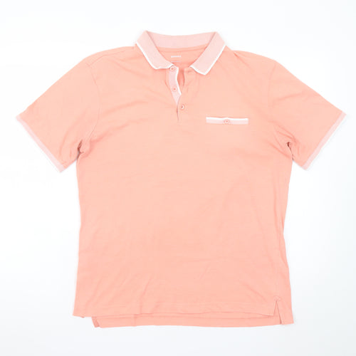 Dunnes Men's Pink Regular Fit Short Sleeve Polo Shirt M