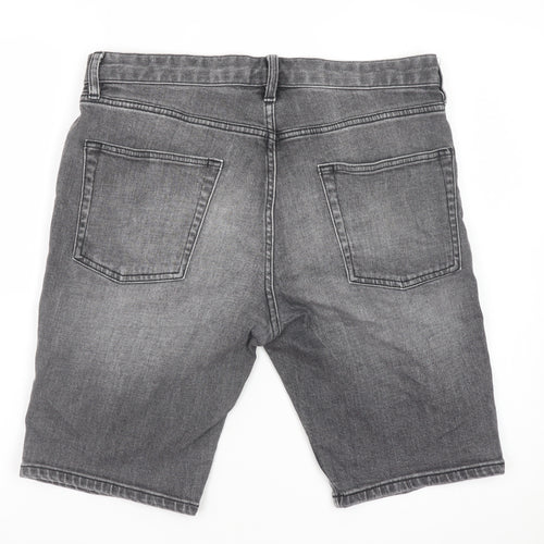 Topman Men's Grey Denim Stretch Skinny Shorts Size W32