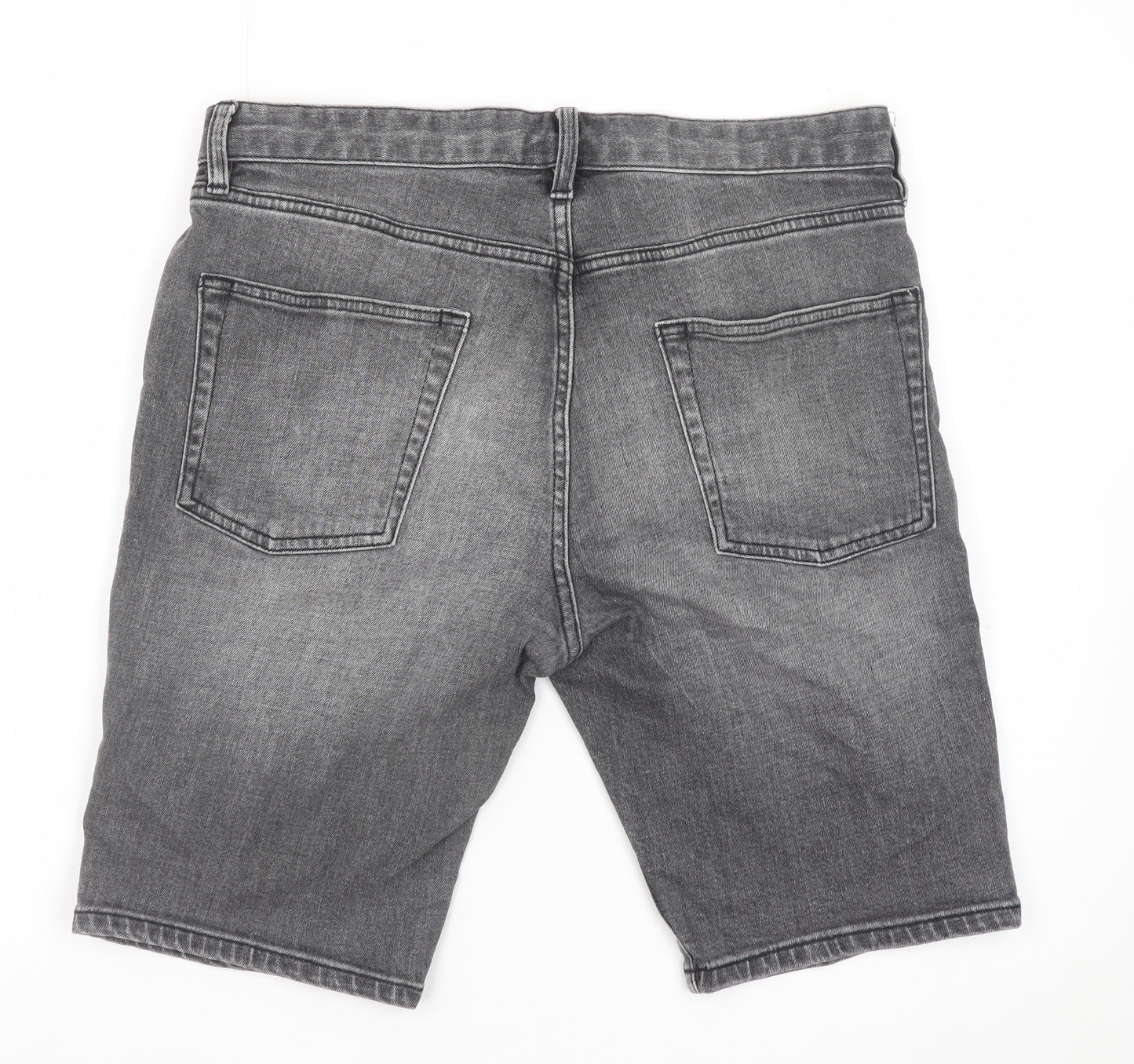 Topman Men's Grey Denim Stretch Skinny Shorts Size W32