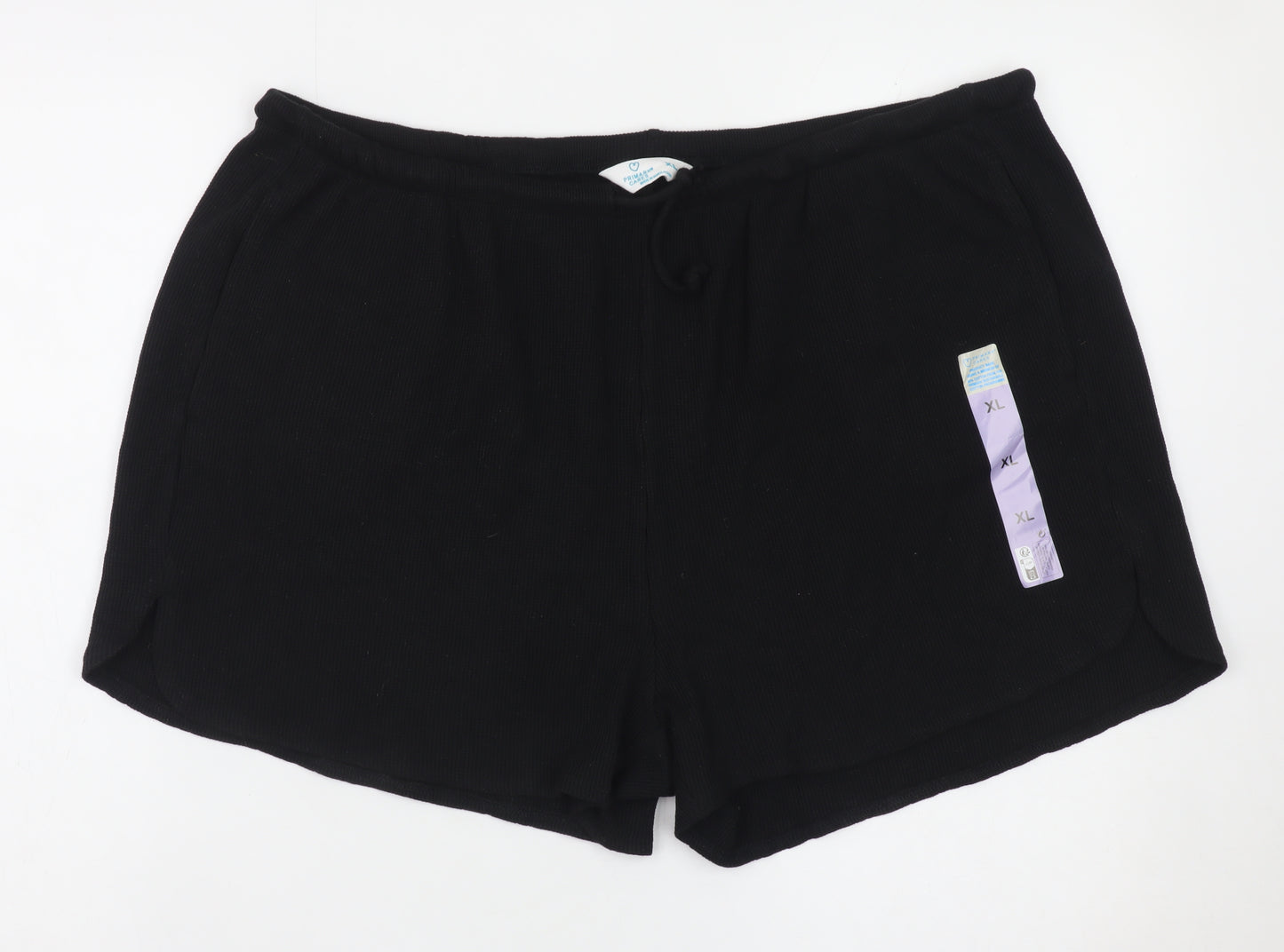 Primark Women’s Black XL Sweat Shorts Drawstring Comfort Fit