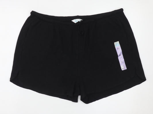 Primark Women’s Black XL Sweat Shorts Drawstring Comfort Fit