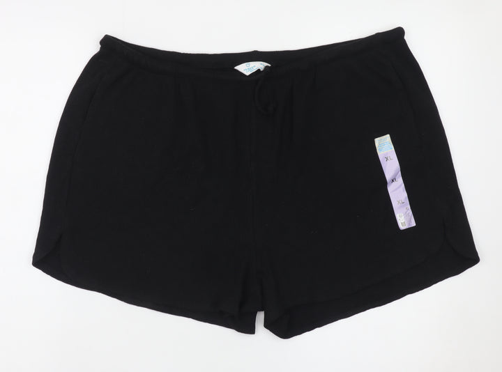 Primark Women’s Black XL Sweat Shorts Drawstring Comfort Fit