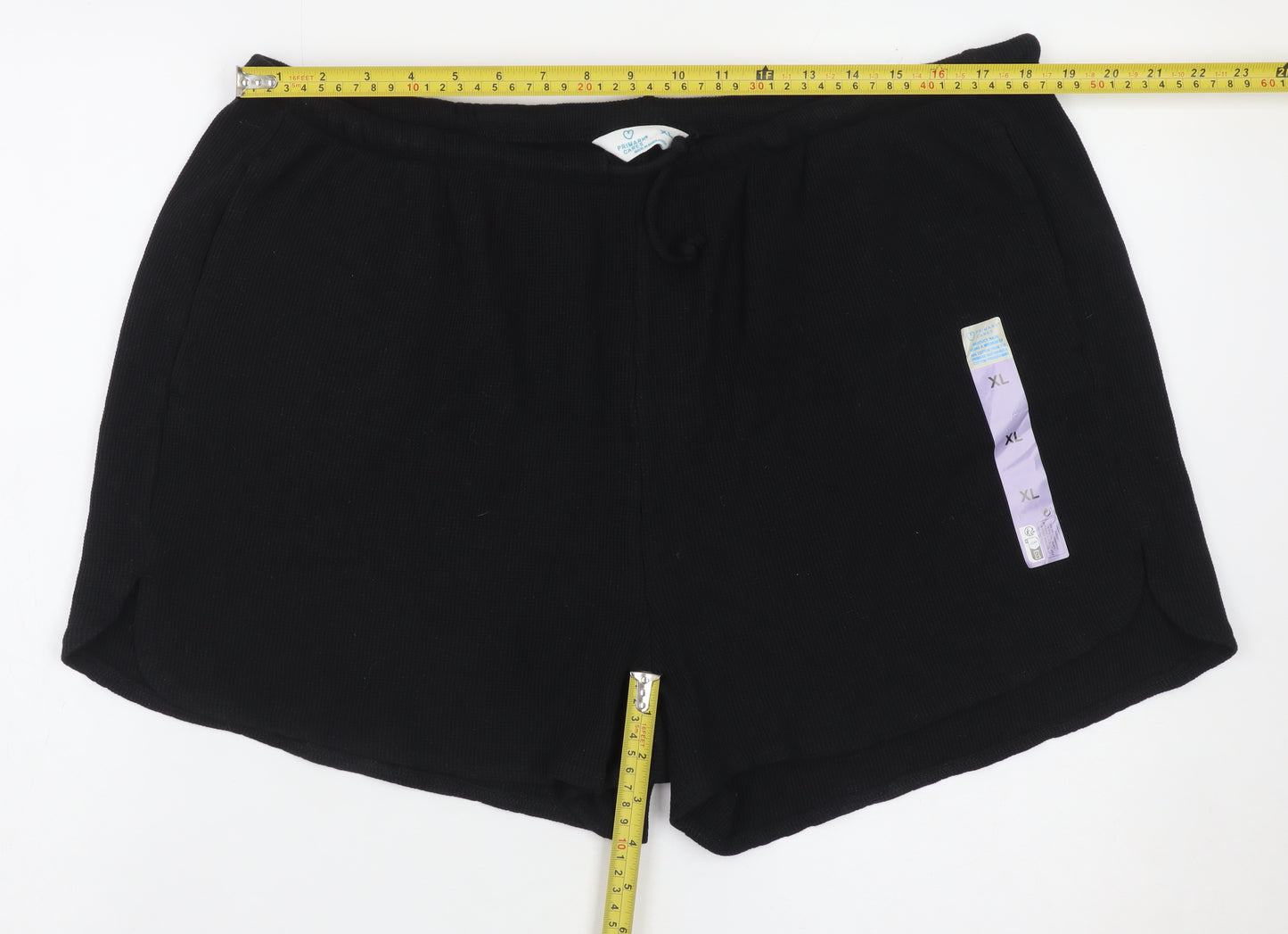 Primark Women’s Black XL Sweat Shorts Drawstring Comfort Fit