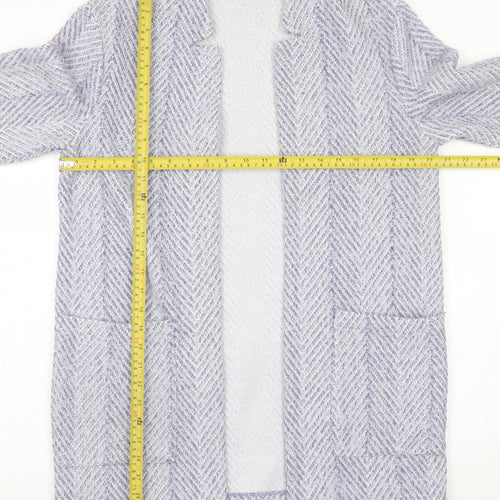 Dunnes Women’s Grey Herringbone Coatigan Size S Classic Overcoat