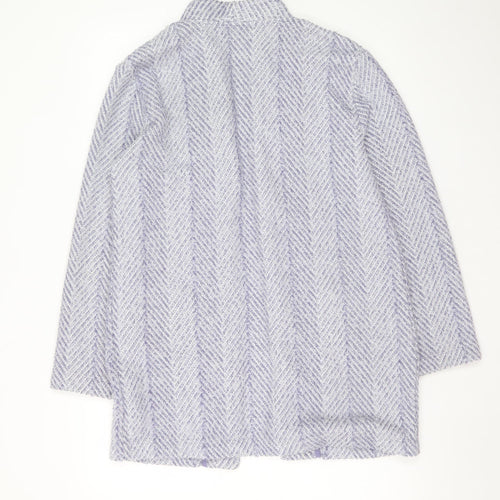 Dunnes Women’s Grey Herringbone Coatigan Size S Classic Overcoat